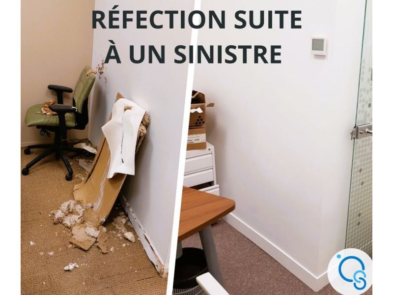 Réfection d’un bureau suite à un sinistre
